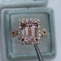 Rose gold geometric alloy ring showing electroplated finish and contemporary design