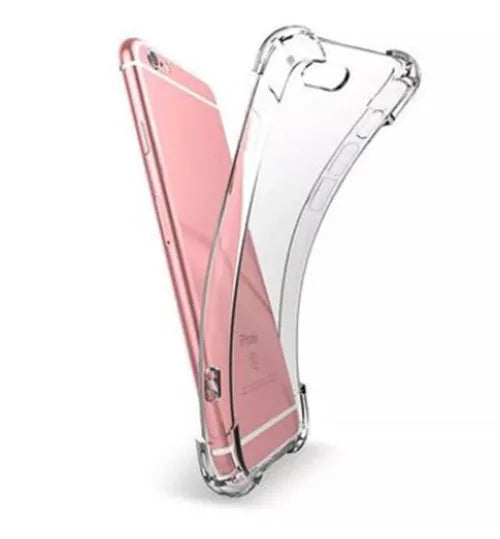 Clear TPU mobile phone case for iPhone models showing transparent back cover design