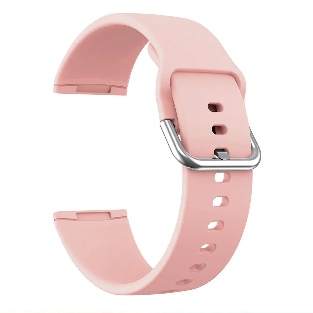 Fitbit Versa 3 Sense 2 replacement silicone strap with silver buckle in multiple colour options