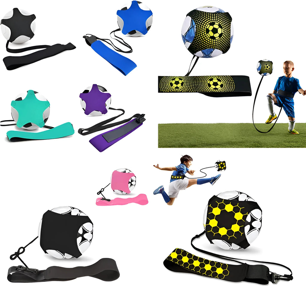 Purple five-corner neoprene football juggling belt for solo training