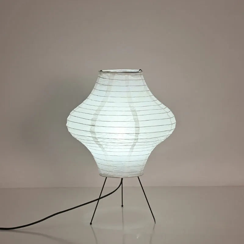 Japanese style decorative table lamp with Xuan paper shade and three-colour lighting