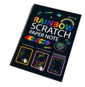 Children's large scratch art paper with colourful revealed designs from scraping activity