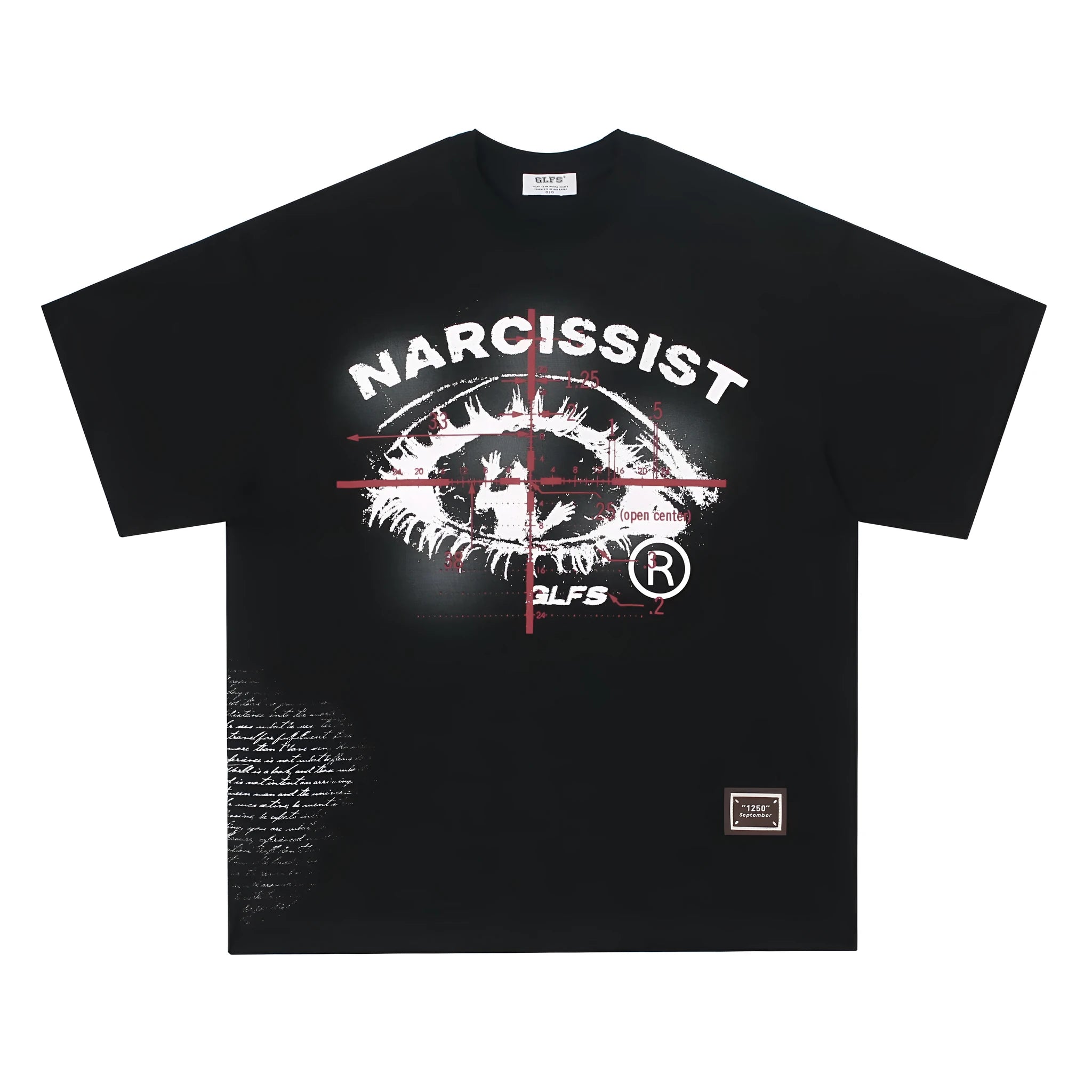 American retro hip hop gothic pure cotton T-shirt with letter design in black and white colour options