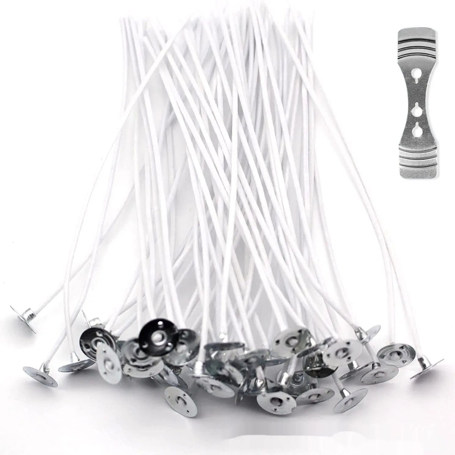 White cotton candle wicks in 2.6cm, 6cm and 8cm lengths for DIY candle making projects