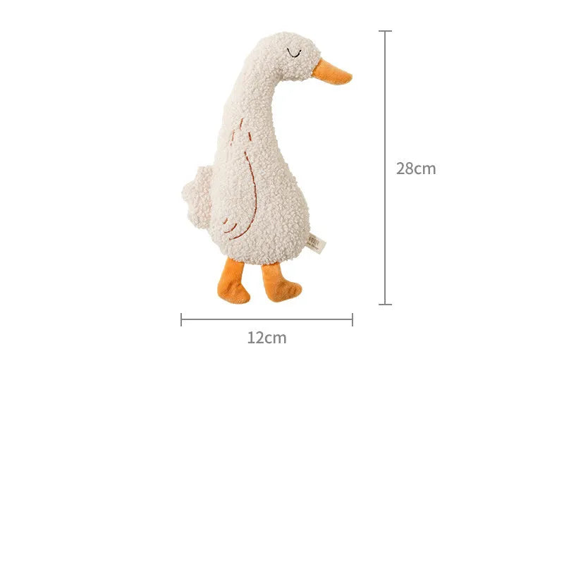 Cartoon dog grinding toy in fox or duckling design with teddy velvet fabric