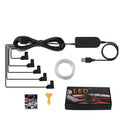 Car USB atmosphere light with RGB colours, ABS housing, fibre cable for centre console and instrument panel modification
