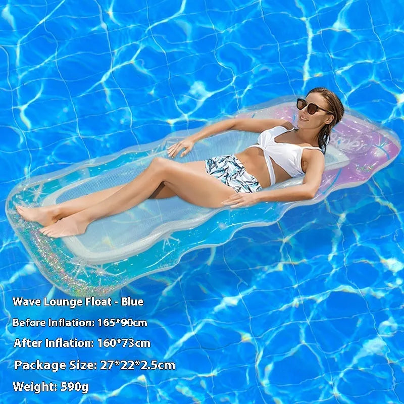 PVC inflatable floating row pool float in a choice of colours and designs including watermelon and flamingo.