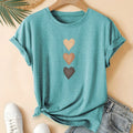 Women's pure cotton art retro t-shirt with Chinese style pattern in blue colour