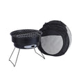 Small folding round ice stove with grill mesh and complete barbecue accessories set