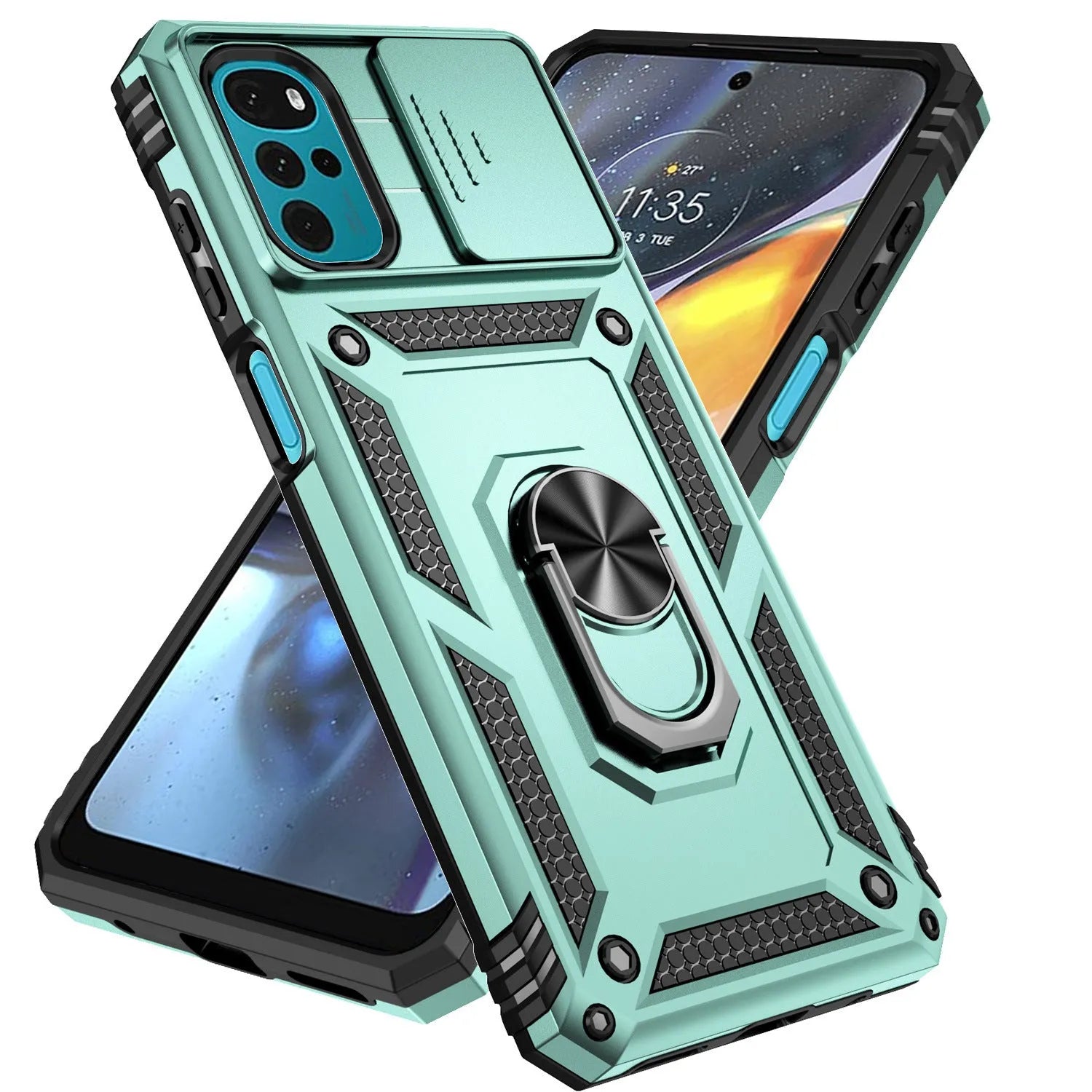 Drop-resistant phone case for Redmi Note 13 Pro with bracket and magnetic suction, black colour