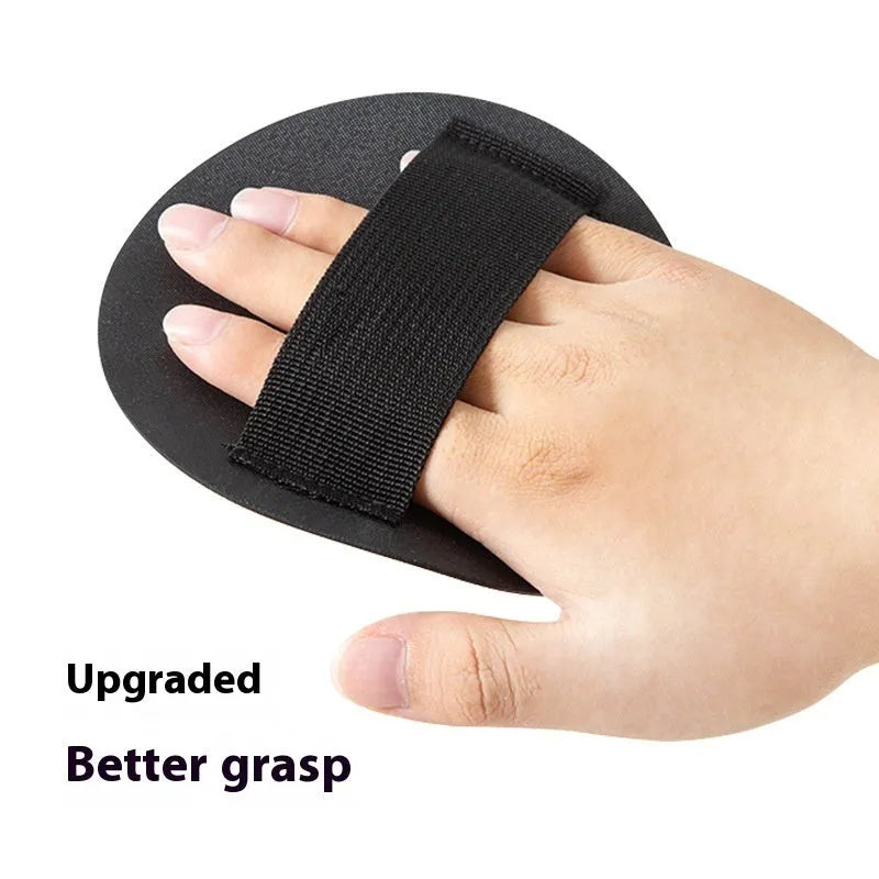 Rubber bath towel with round cake pattern and finger grip surface