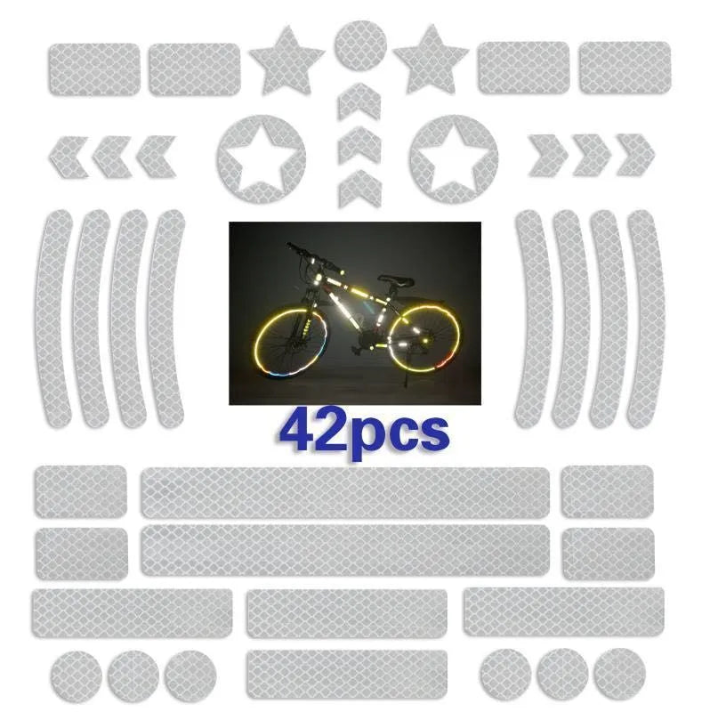 Bicycle reflective safety tape with grid pattern in multiple colour options measuring 11.5 by 21 centimetres
