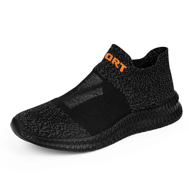 Flyknit breathable sock shoes in low-top lace-up design with round toe and tassel details