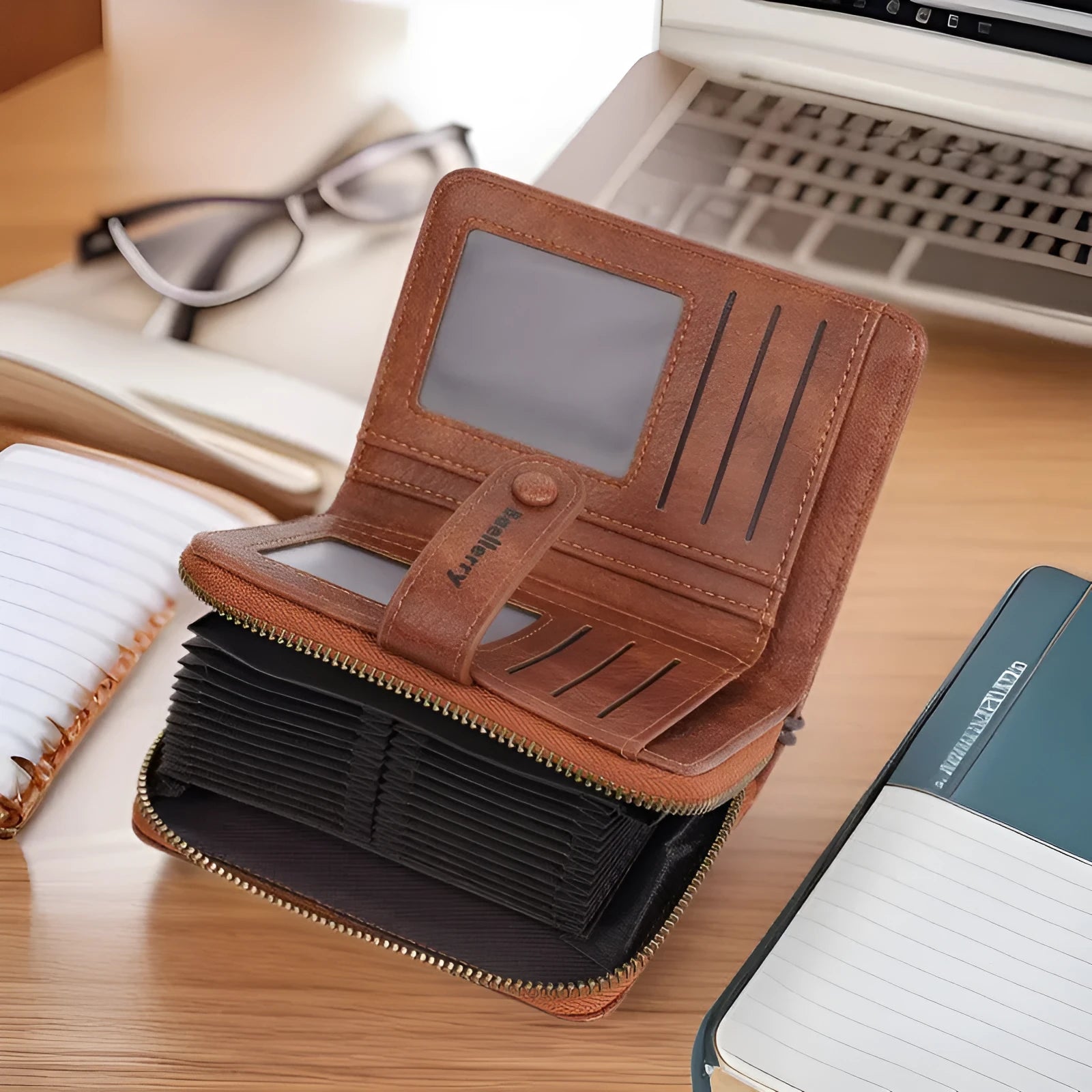 Women's PU coin purse with zipper closure and integrated card slots in various colour options