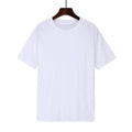 Men's black loose-fit short-sleeve cotton T-shirt with a print, laid flat.