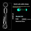 Quick change brass barrel swivel fishing tackle with 8-word ring for fast line changes
