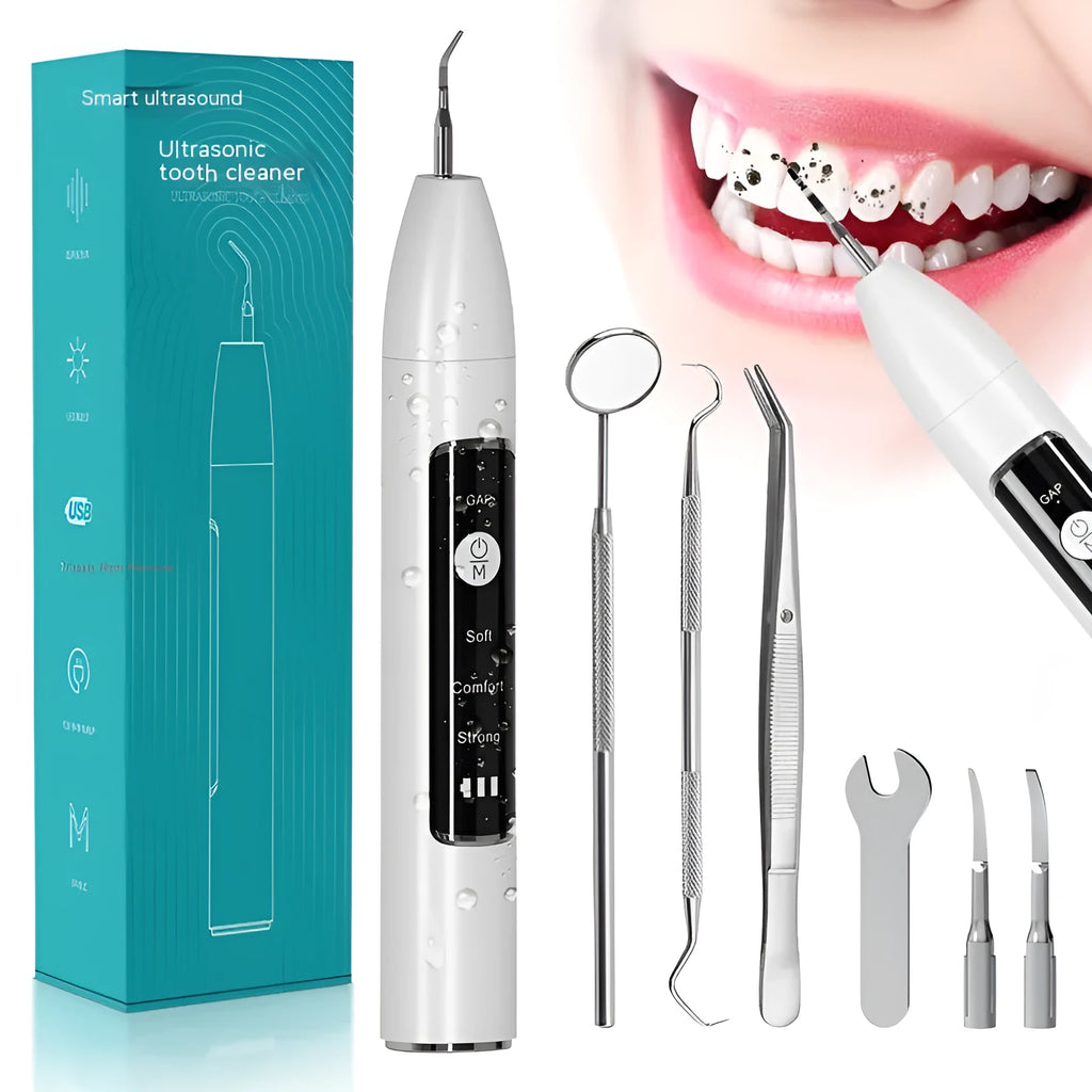 Visual ultrasonic dental cleaner with 30KHz frequency tracking and 300000-pixel camera in black