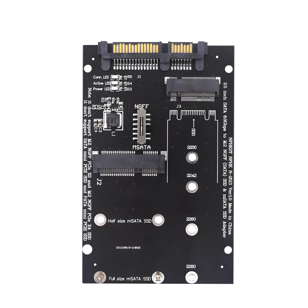 SATA3 to M.2 NGFF SSD conversion adapter card in black or blue colour options