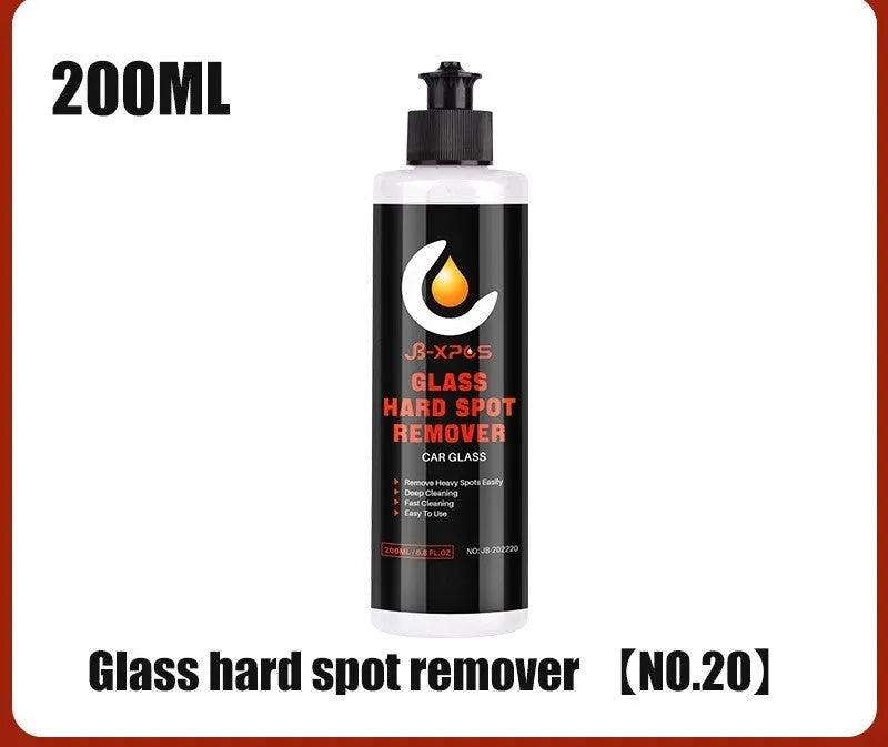 Glass oil film remover cleaning cream paste in 50ml, 100ml, and 200ml container options.