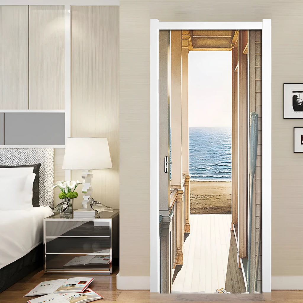 American style landscape wall mural PVC self-adhesive door sticker 77x200cm
