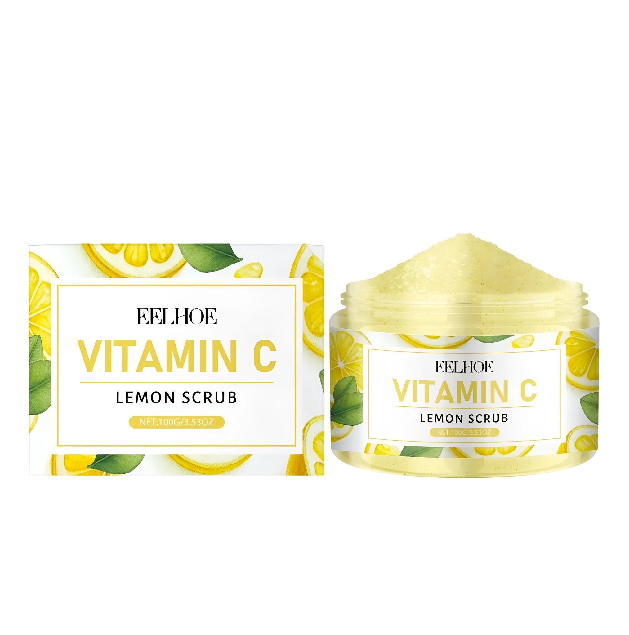 100g tube of Lemon Exfoliating Scrub with natural walnut shell powder and vitamin C.