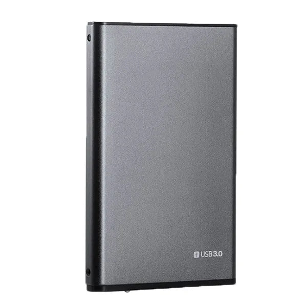 2.5 inch SATA hard drive enclosure in Sandblasted Grey aluminium alloy with USB 3.0 port