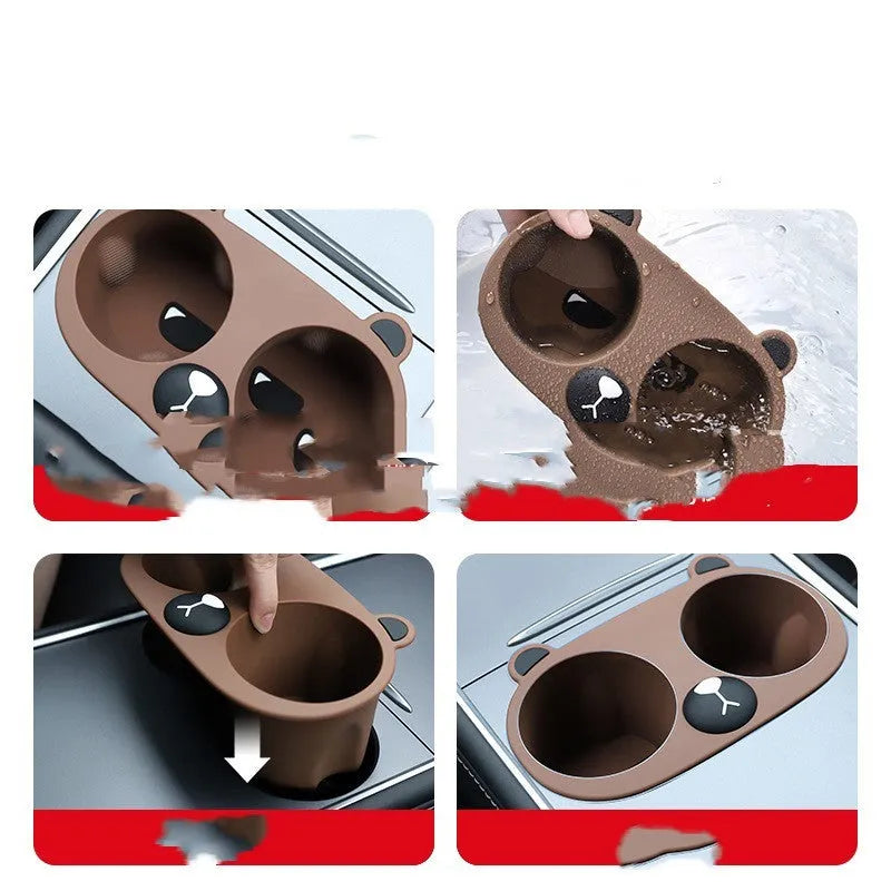Silicone car cup holder insert for centre console drink stabilisation in three colours