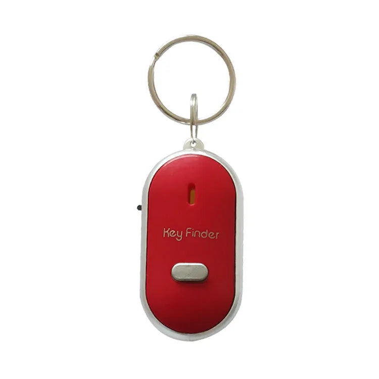 Oval plastic key finder with voice control in red, blue, white, black, and orange colour options