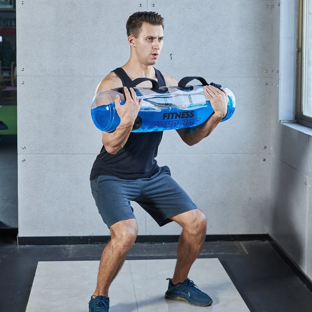 Transparent PVC water-filled weight lifting bag for adjustable strength training