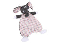 Brown plush fox dog toy with squeaker on a grey background.