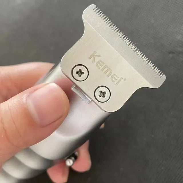 Rechargeable barber scissors with LCD display and stainless steel cutting head