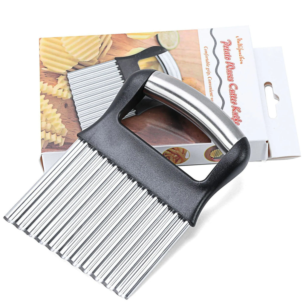 Stainless steel potato wave cutter kitchen tool with 14cm alloy blade