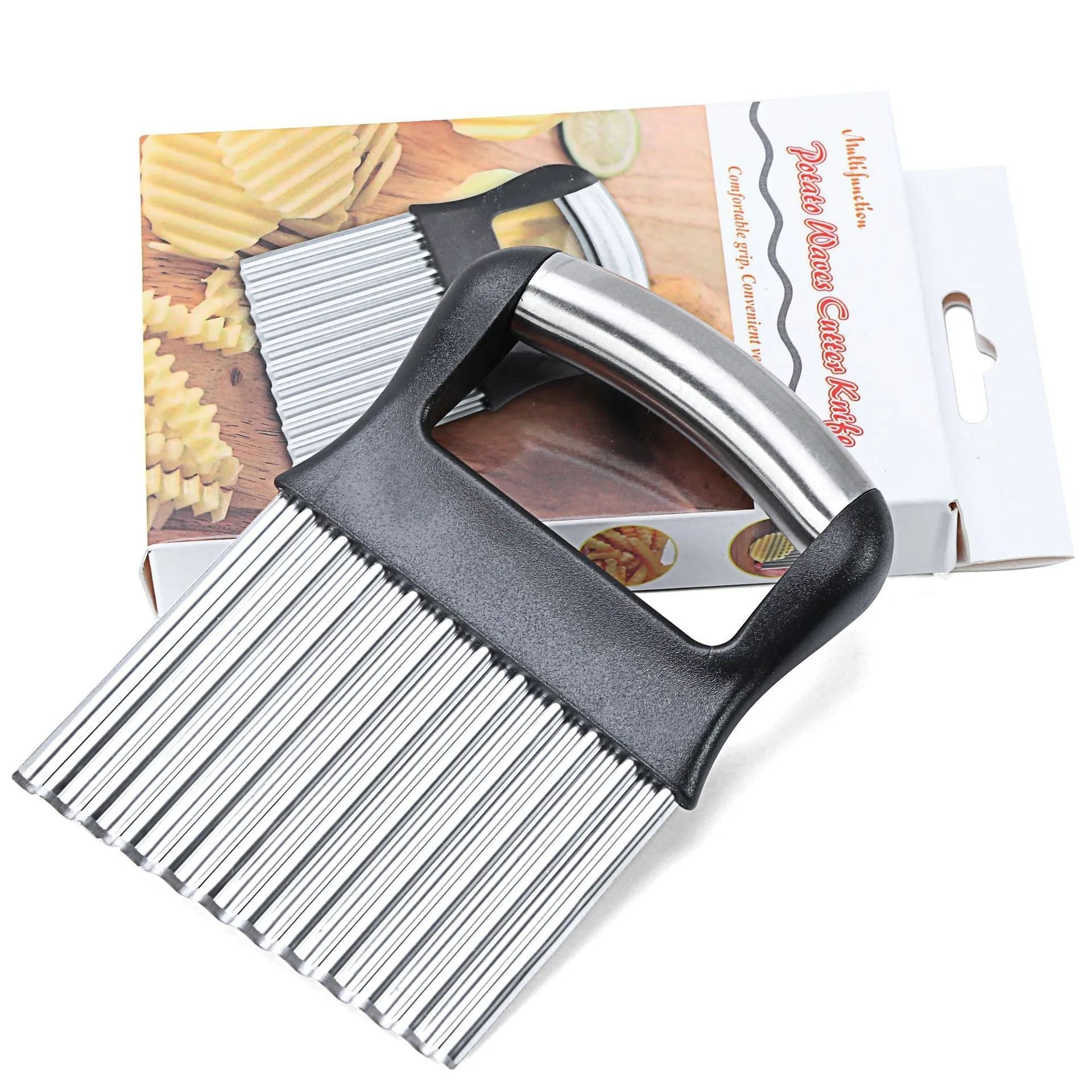 Stainless steel potato wave cutter kitchen tool with 14cm alloy blade