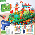 Children's screw puzzle toy with electric drill and plastic screws in a colour box, Big Dinosaur theme