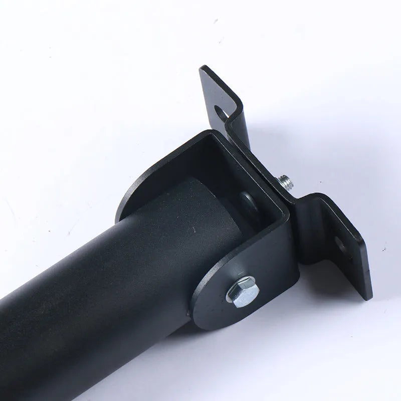 Steel wall-mounted rack with 25 tubes for storing barbell rods or gun barrels.