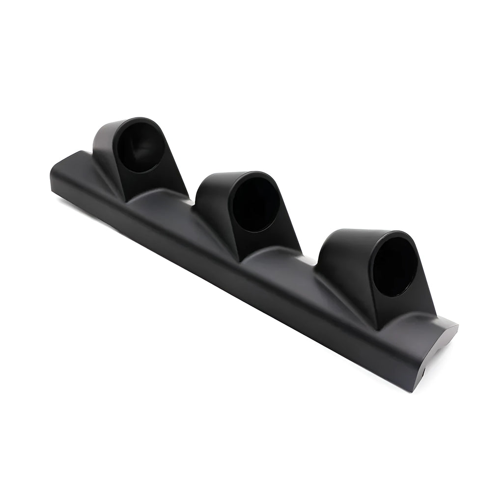 Black three-hole car instrument mounting bracket for 52mm gauges in right-hand drive vehicles