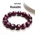 Purple lepidolite crystal round bead bracelet showing polished surface and geometric bead arrangement