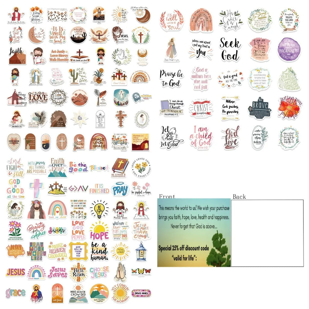 Pack of 50 assorted graffiti design stickers on adhesive paper for decoration.