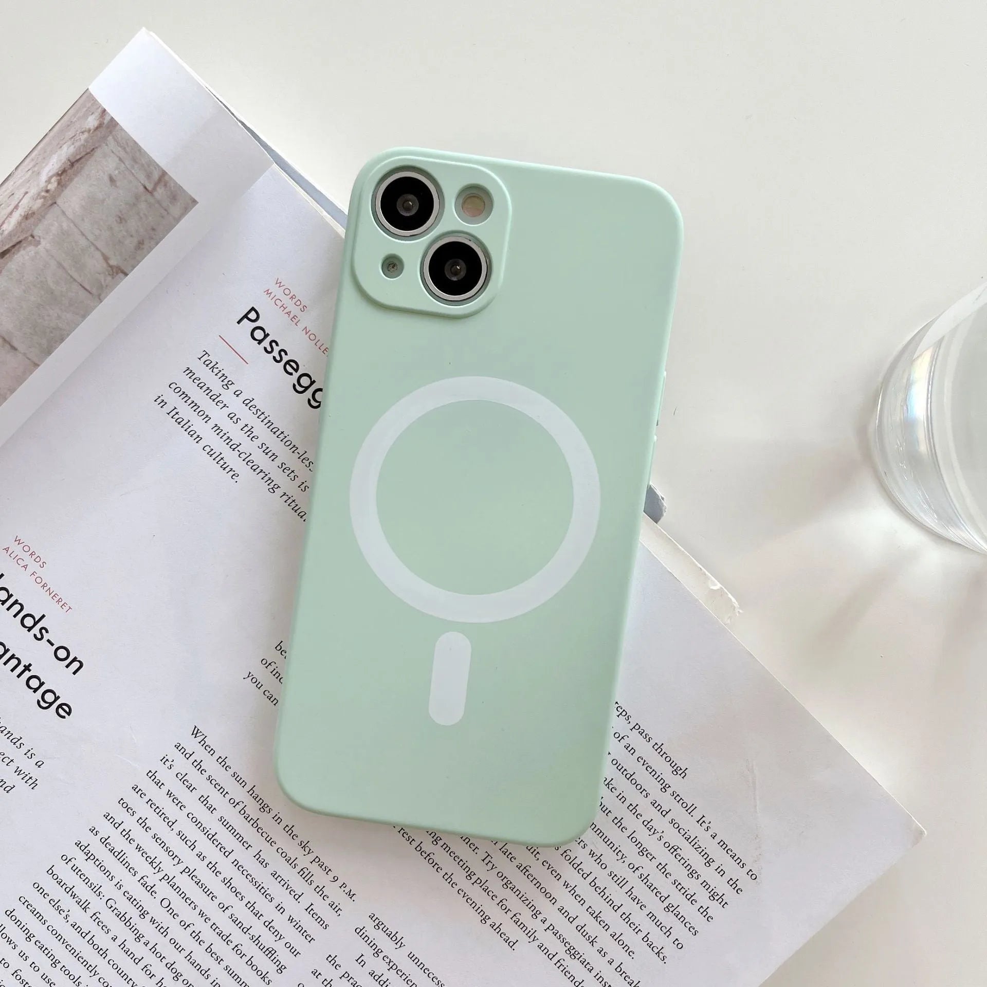 Magnetic TPU phone case for iPhone 14 Pro Max showing back with camera cutout