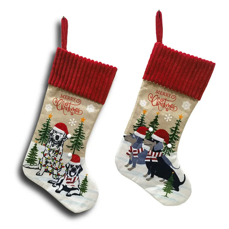 Large cloth Christmas tree pendant ornament in pastoral or American style, measuring 46cm by 28cm.