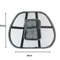 Black leather lumbar support pillow for car seats with steel wire frame