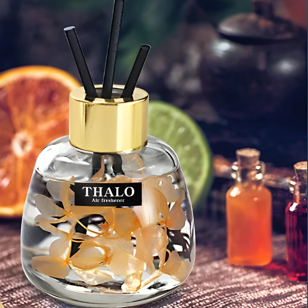 Glass car perfume ornament bottle with loose incense in six scent options