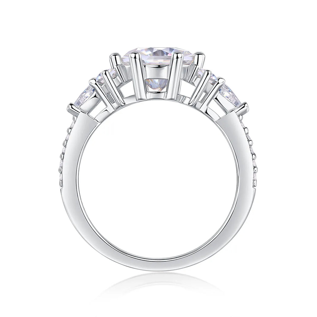 2 carat moissanite wedding ring set S925 silver platinum plated with GRA certificate in gift box