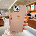 Soft brown silicone iPhone case with a simple hot-stamped Love cartoon design.