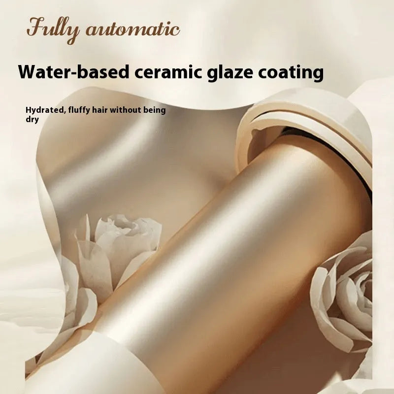 White automatic hair curler with 32mm barrel and AC power plug