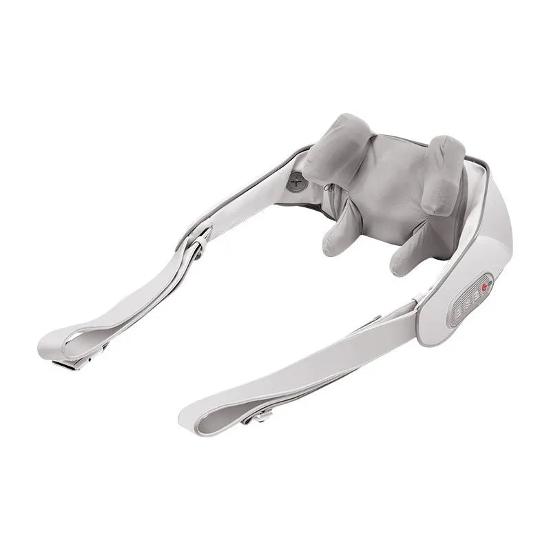 Rechargeable oblique muscle shoulder and neck massager clip kneading electric beige half PU leather with hot compress