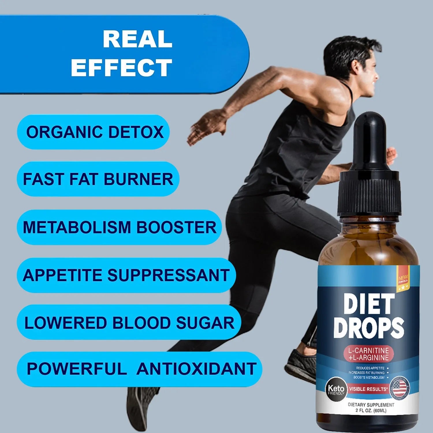 60ml ketone drops bottle supplement for ketogenic diet support
