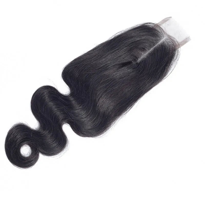 Natural colour straight human hair wig in hand-woven construction for ladies.