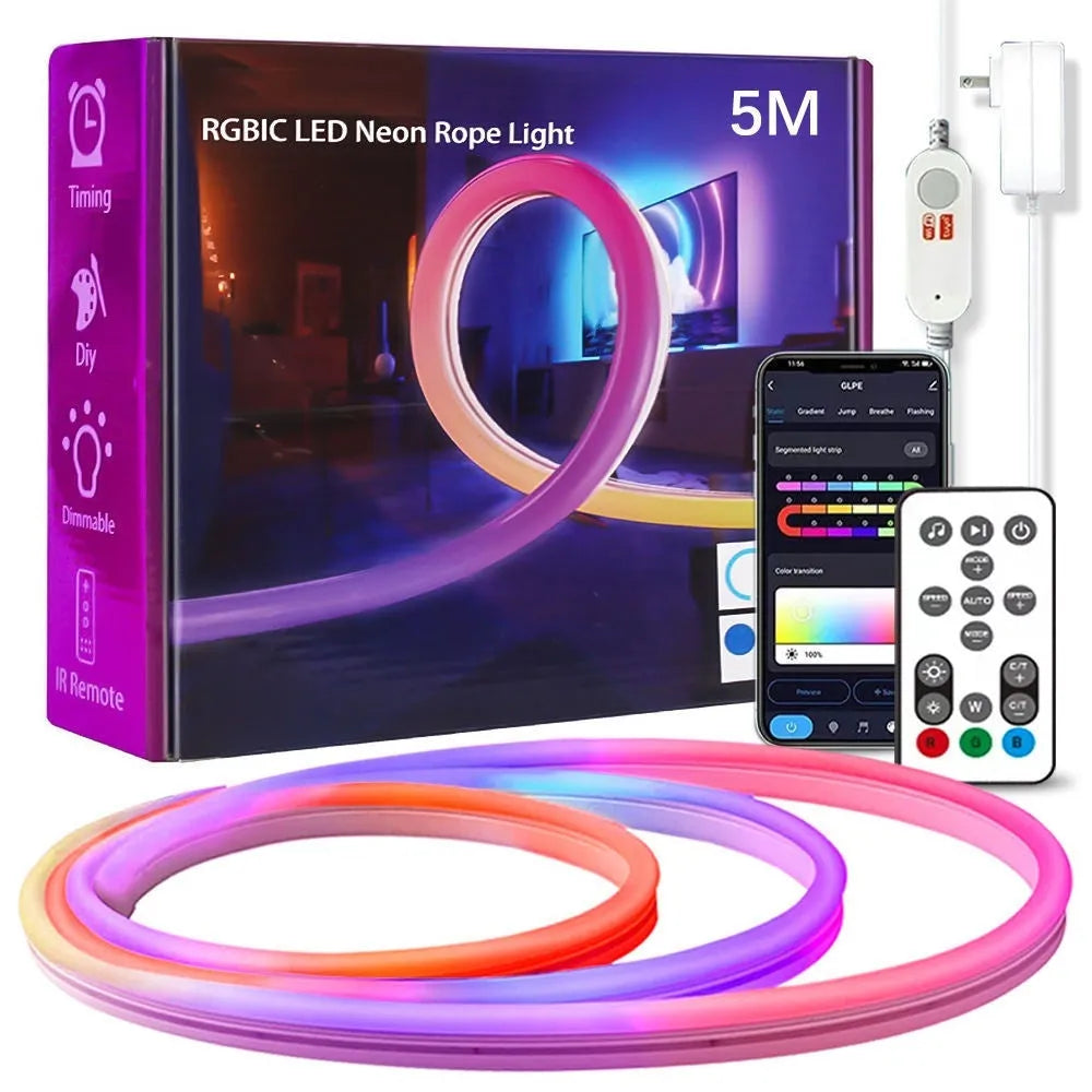 Color changing outdoor waterproof LED ambience light neon ribbon strip with 60 beads per metre