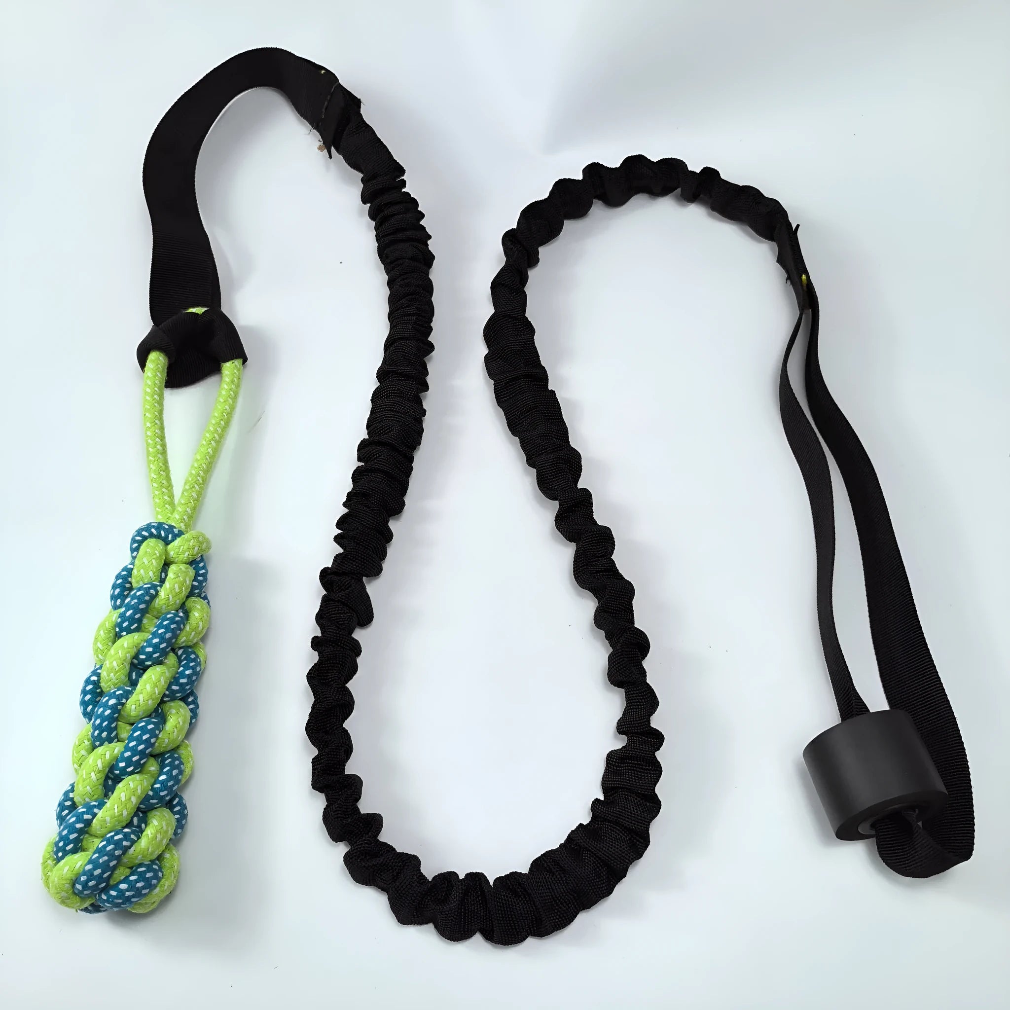 Green cotton rope tug toy for dogs with corncob design for bite-resistant tug of war games